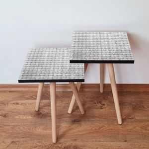 Nesting stolovi 2Shp373 - (2 komada) - boje: siva, bijela