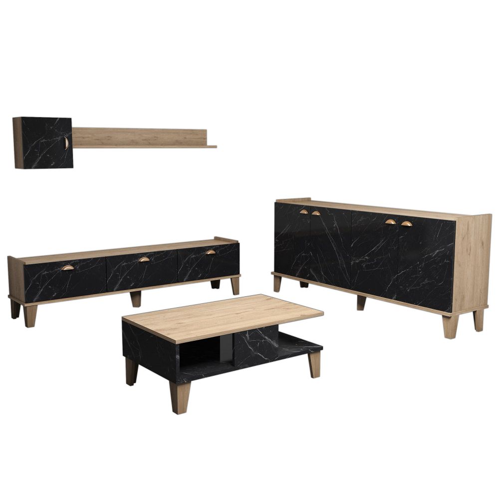 Set Namještaja za Dnevni Boravak Sumer 2 Oak s Mramornim Detaljima slika 4