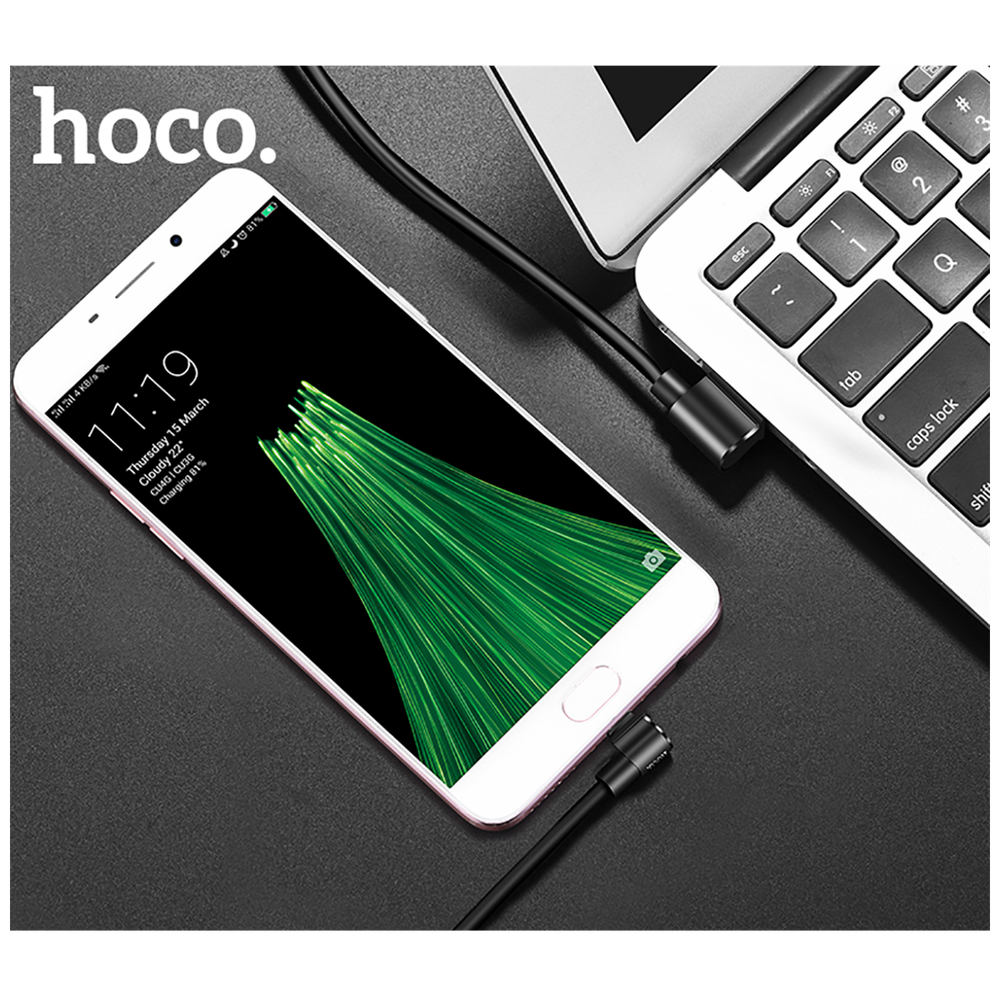 hoco. USB kabl za smartphone, micro USB, kutni 90°, 1.2 met,crna - U37 Long Roam, Micro USB , BK slika 5