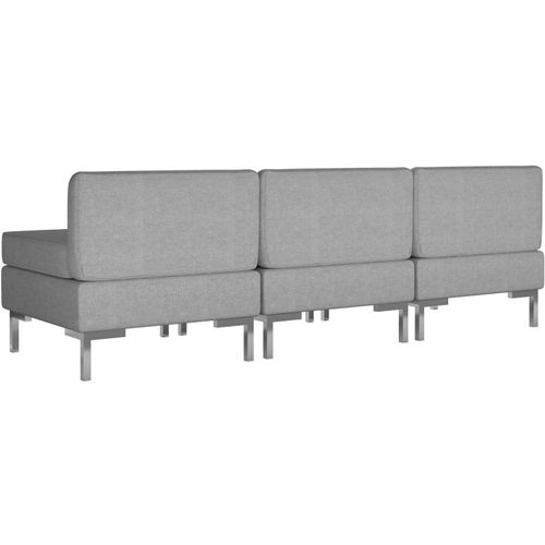 Modularne srednje sofe s jastucima 3 kom od tkanine svjetlosive slika 5