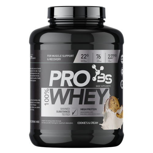 100% PRO WHEY 2.27KG BASIC SUPPLEMENTS -  Cookie's &amp; Cream slika 1