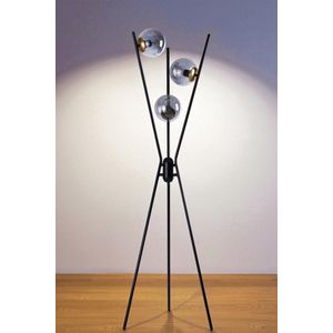 Opviq Podna lampa 904, crna, zlatna, siva