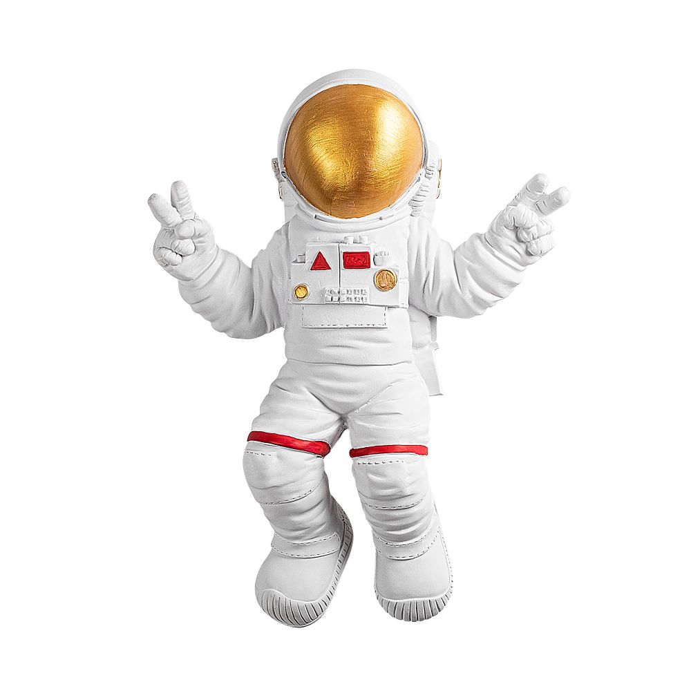 Astronaut u Položaju Mira - Dekorativni Zidni Ukras od Bijelog Zlata slika 9