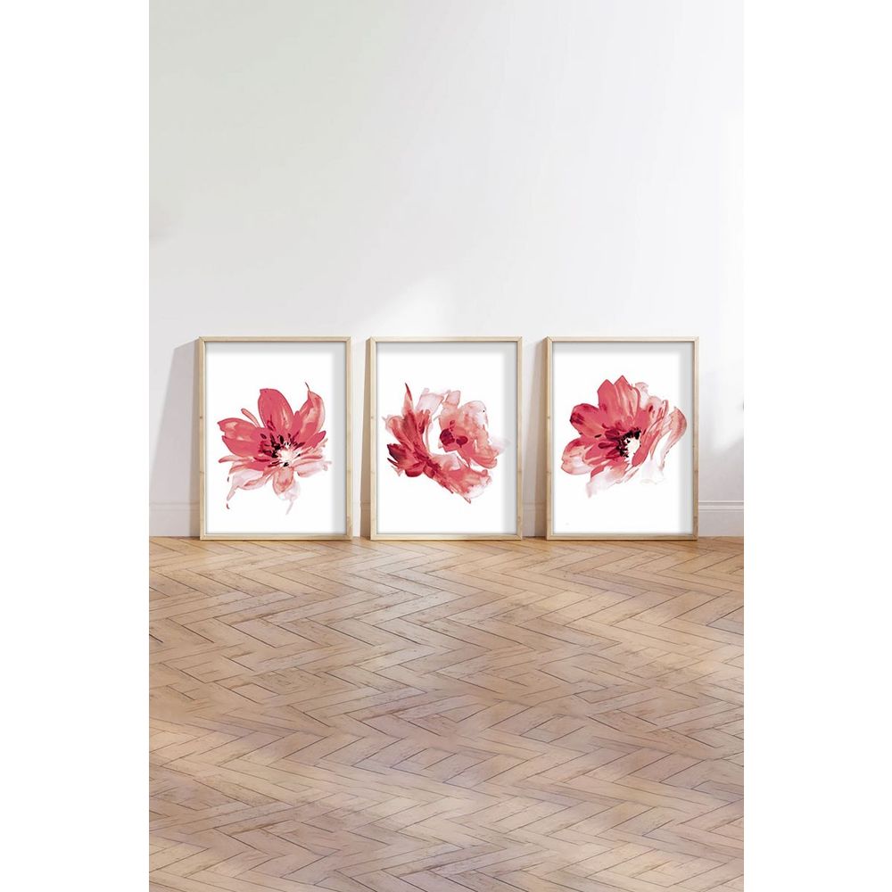 Huhu216 - Dekorativno Slikarstvo u Okviru, 50 x 70 cm, Višebojno (Set od 3 Komada) slika 5