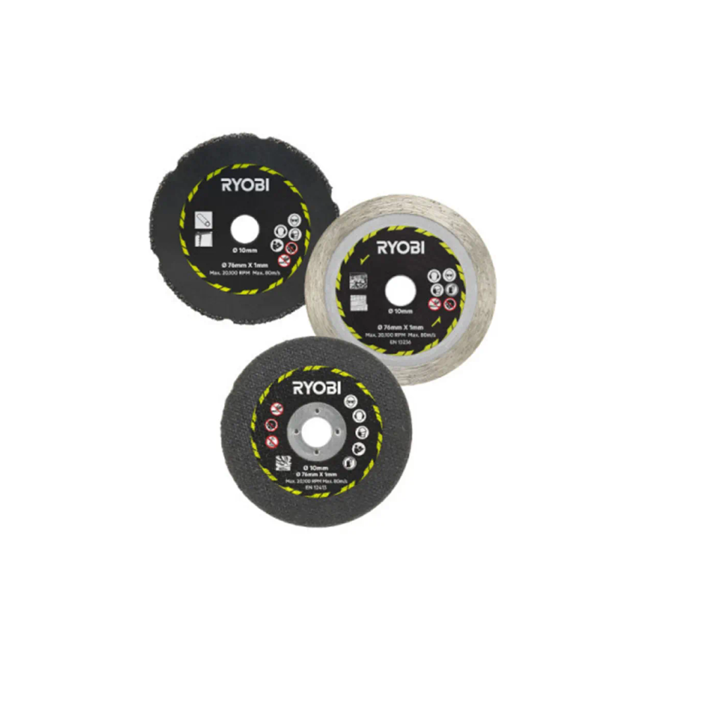 Ryobi - 3-dijelni set reznih diskova za kružnu pilu 76 mm RAKCOT03 za RCT18C-0 slika 1