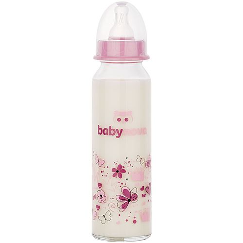 BABY NOVA Staklena flašica za bebu 0m+ 240ml, Pink slika 1