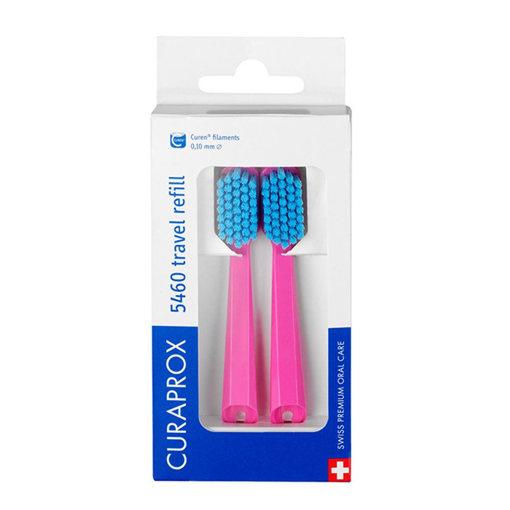 Curaprox Nastavak CS 5460 Ultra Soft 2kom - Nastavak za četkicu putnog seta, Rozi slika 1