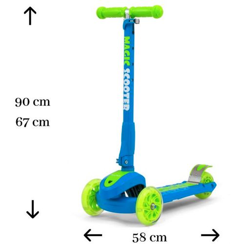 Milly Mally romobil na 3 kotača Scooter Magic plavo - zeleni slika 2