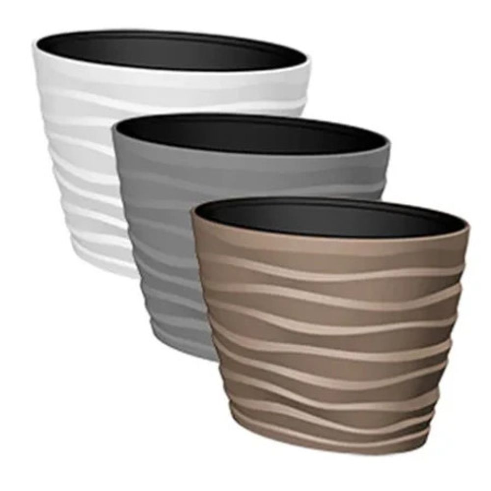 Gardino saksija Bora 60x39x58cm oval Siva slika 2