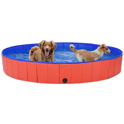 Sklopivi bazen za pse crveni 200 x 30 cm PVC slika 2