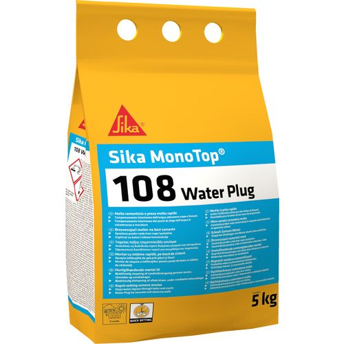 Sika MonoTop®-108 WaterPlug - 5 kg, brzovezujući mort za zaustavljanje prodora vode slika 1