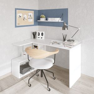 Woody Fashion Radni stol, Bijela boja, Gelincik - White