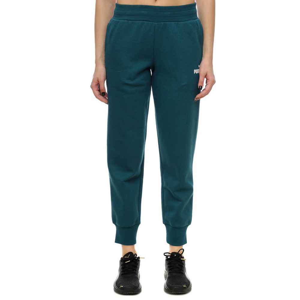 Puma ESS Sweatpants FL Cl (S) za žene - Zeleni donji dio trenerke slika 2