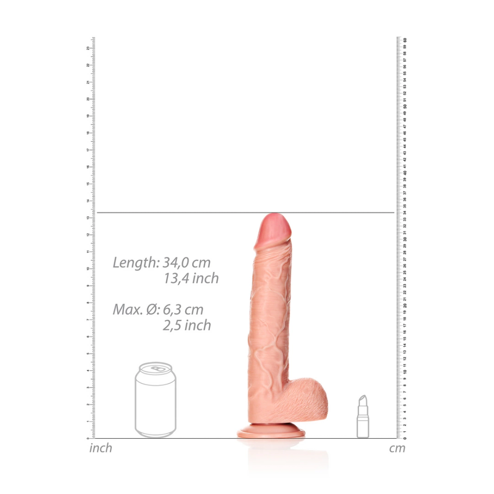 RealRock by Shots Ravni realistični dildo s kuglicama i vakuumom - 12 / 30,5 cm slika 6