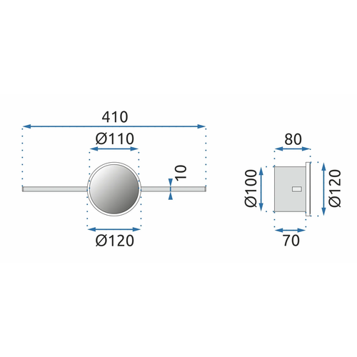 TOOLIGHT Okrugla zlatna LED kupaonska zidna svjetiljka APP842-1W od 40 cm slika 4