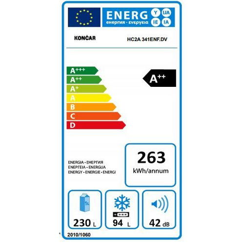 Končar kombinirani hladnjak HC2A 341ENF.DV slika 4