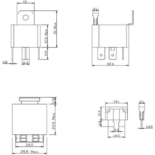 FiC FRC5BA-DC12V automobilski relej 12 V/DC 30 A 1 zatvarač slika 2