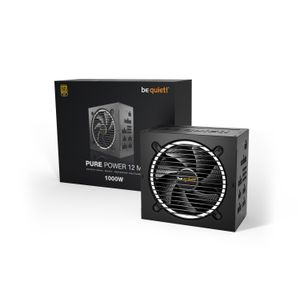 be quiet! BN345 PURE POWER 12 M 1000W, 80 PLUS Gold efficiency (up to 93.1%), ATX 3.0 PSU with full support for PCIe 5.0 GPUs and GPUs with 6+2 pin connectors, Exceptionally silent 120mm be quiet! fan