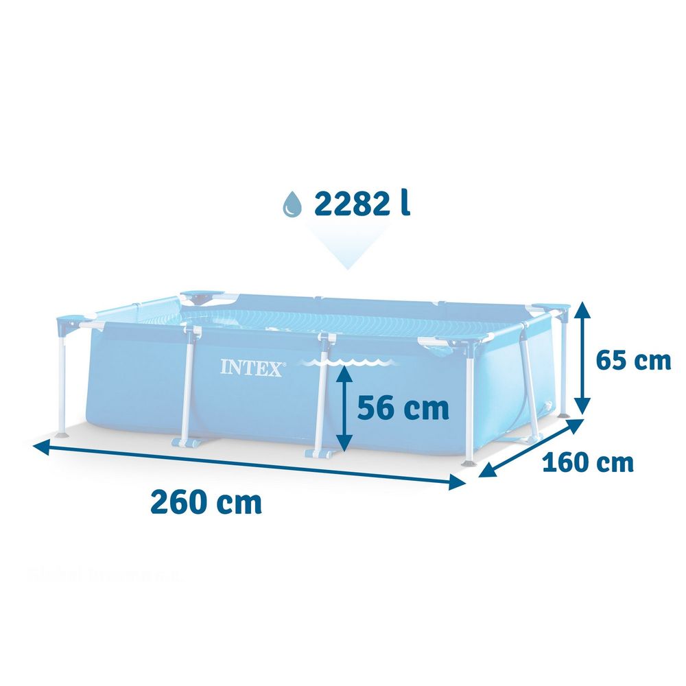 Intex okvirni vrtni bazen 260 × 160 × 65 cm (2u1) slika 3