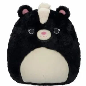 Squishmallows fuzzamallow 30cm - selma - crno-bijeli tvor