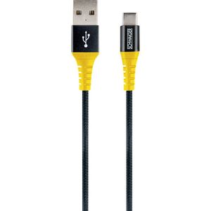 Schwaiger USB kabel USB 2.0 USB-A utikač, USB-C® utikač 1.20 m crna, žuta odporan na paranje WKUC10 511