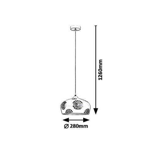 Rabalux Ginger,visilica E27 1X MAX 60W, srebrna/bela slika 2