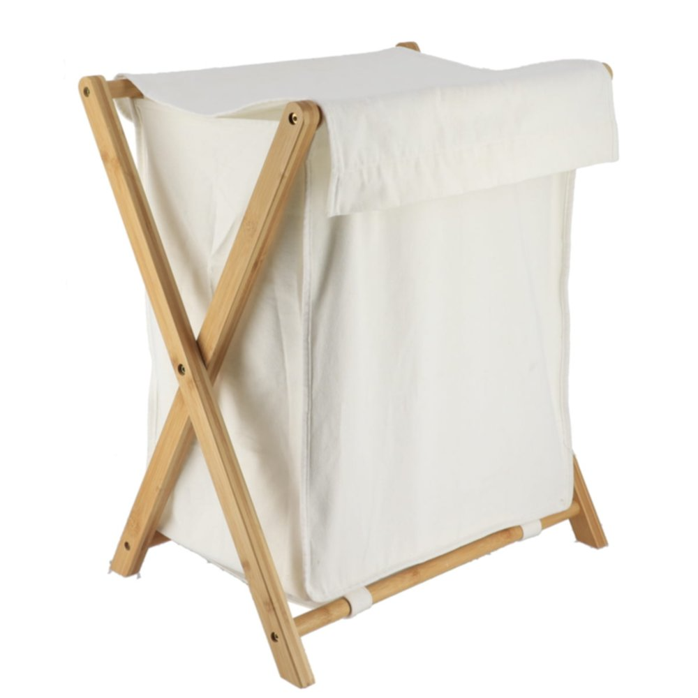 Tendance sklopiva košara za rublje 54 l, 35 x 46 x 35 cm, bambus/pamuk, bež slika 1