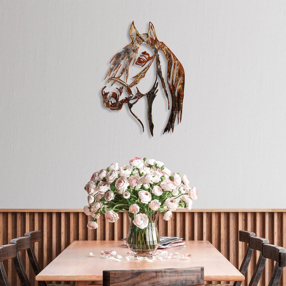 Decorative metal wall accessory Horse - 3, colour: multicolor slika 3