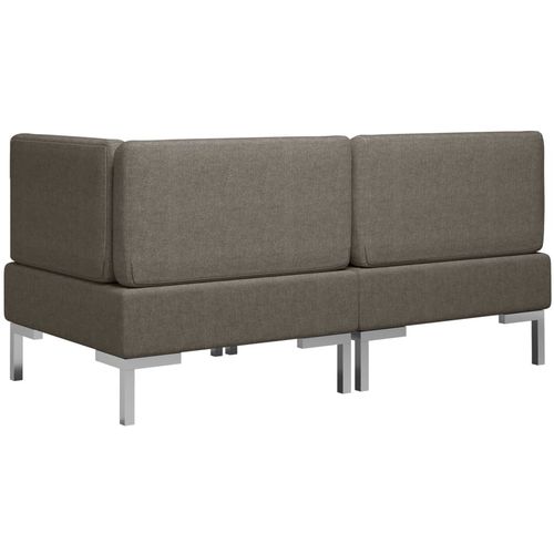 2-dijelni set sofa od tkanine smeđe-sivi slika 5