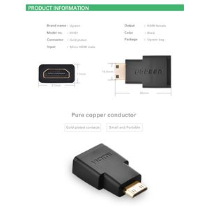 Adapter UGREEN, mini HDMI (M) na HDMI (Ž), ravni