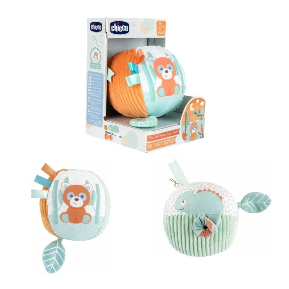 Chicco Plišana Mekana Lopta Panda I Kameleon, 0M+ slika 1