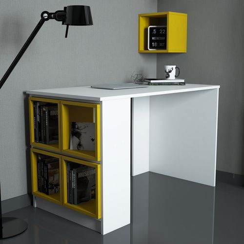 Woody Fashion Studijski stol, Box - White, Yellow slika 1