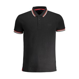 CAVALLI CLASS MEN'S SHORT SLEEVED POLO SHIRT BLACK