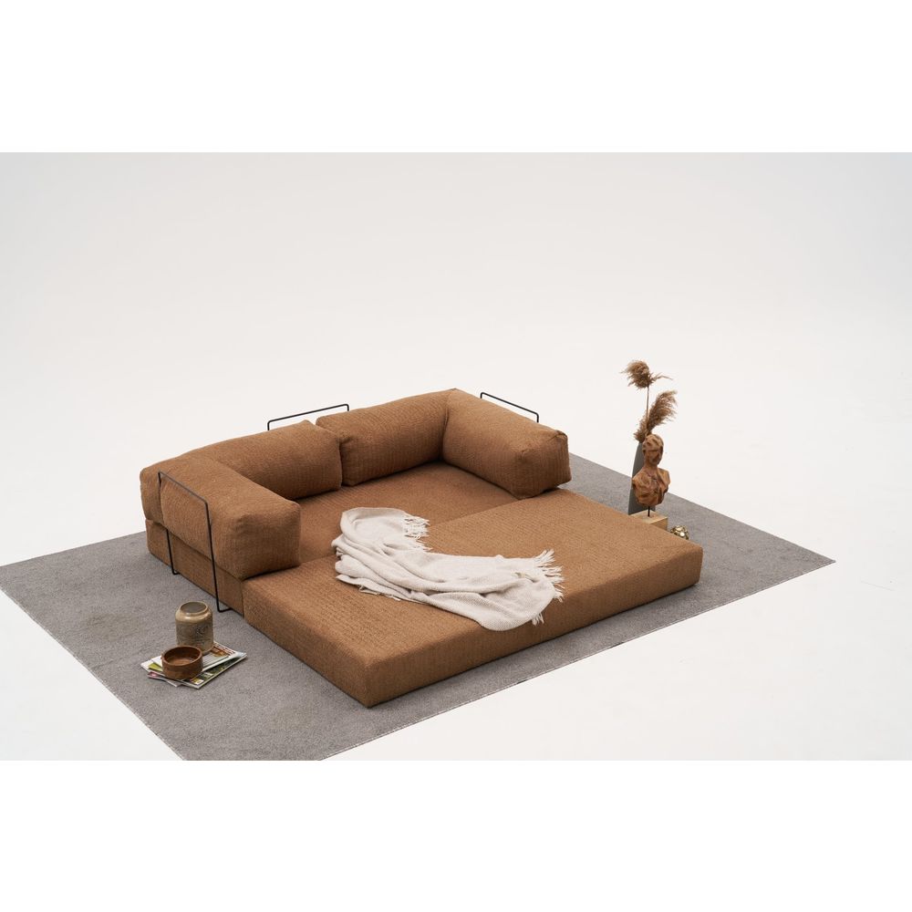 Udobna - Smeđa Ugaona Sofa slika 3