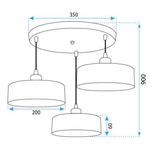 Lampa Wisząca APP1334-3CP Black Gold slika 8