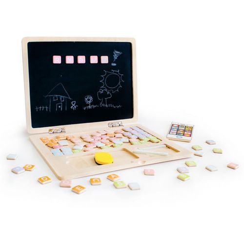 EcoToys edukativni laptop za crtanje 2u1 sa 78 magneta bijeli slika 7
