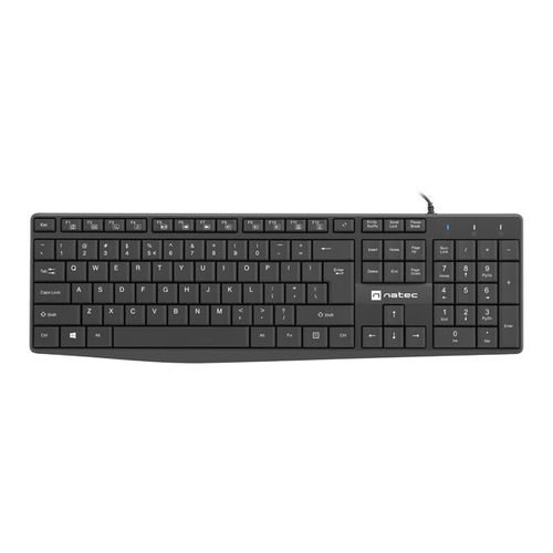 Natec NKL-1950 NAUTILUS, Slim Multimedia Keyboard US, Spill Proof, USB, Black slika 1