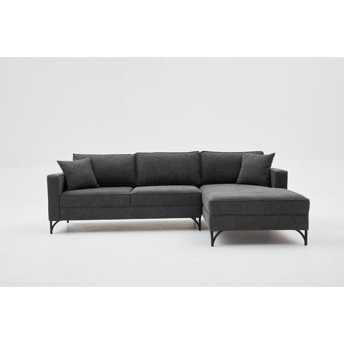 Atelier Del Sofa Kutna garnitura, Antracit Crno, Berlin Right - Anthracite, Black slika 9