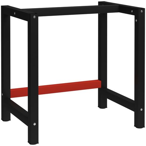 Okvir za radni stol metalni 80 x 57 x 79 cm crno-crveni slika 11