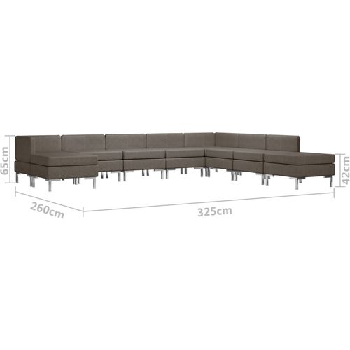 9-dijelni set sofa od tkanine smeđe-sivi slika 8