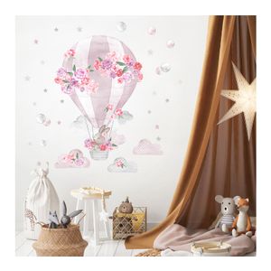 Pastelowe zidne naljepnice balon na vrući zrak roze