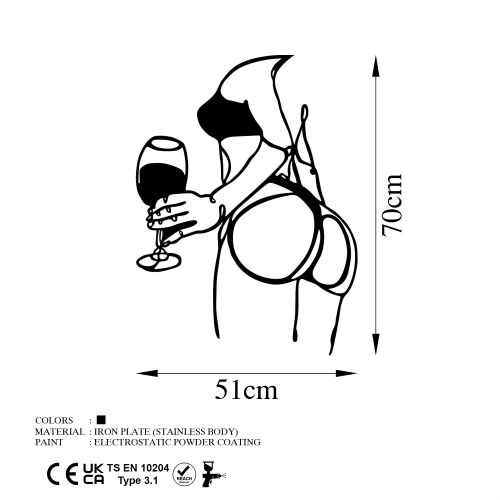 Wallity Metalna zidna dekoracija, Wine Lover Bar slika 6