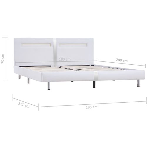 Okvir za krevet od umjetne kože LED bijeli 160 x 200 cm slika 30