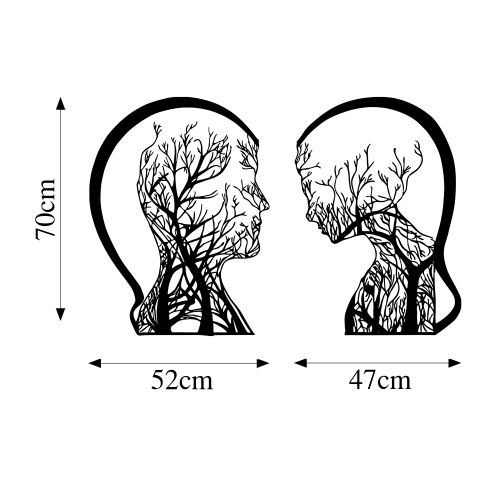 Wallity Metalna zidna dekoracija, Tree Man And Woman - 327 slika 6