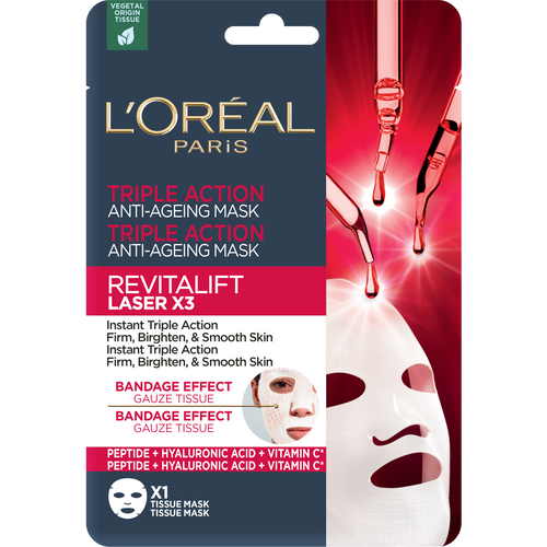 L'Oreal Paris Revitalift LaserX3 Triple Action maska za lice u maramici slika 1