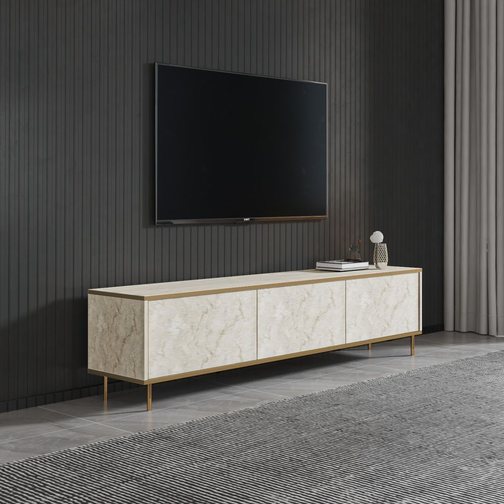Imaj - Travertine, Zlatni Travertin TV Stalak slika 2