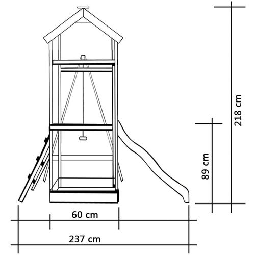 Set za igru s toboganom, ljestvama i ljuljačkom 237x168x218 cm slika 23