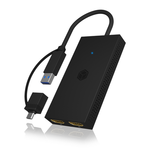 Icybox IB-SPL1029AC USB-C/A na dvostruki HDMI splitter (2k@60Hz/4k@30Hz) slika 4