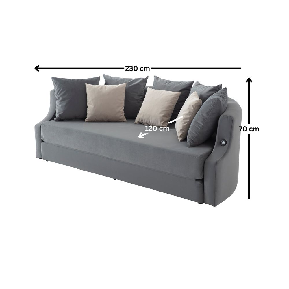 Trosjed Letto - Boja: Antracit slika 13