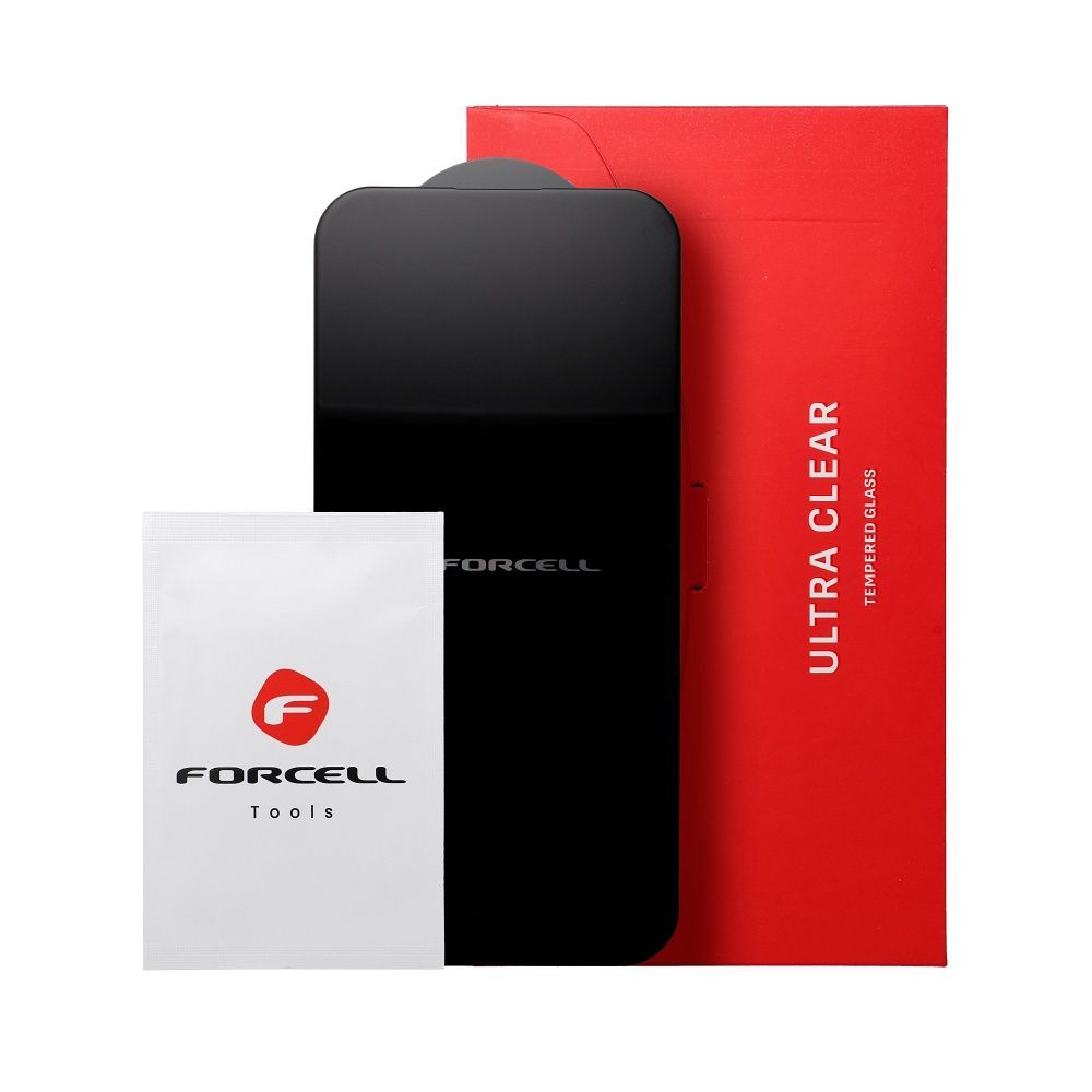 Kaljeno staklo za iPhone 17 AIR Forcell Ultra Clear Glass crno slika 5